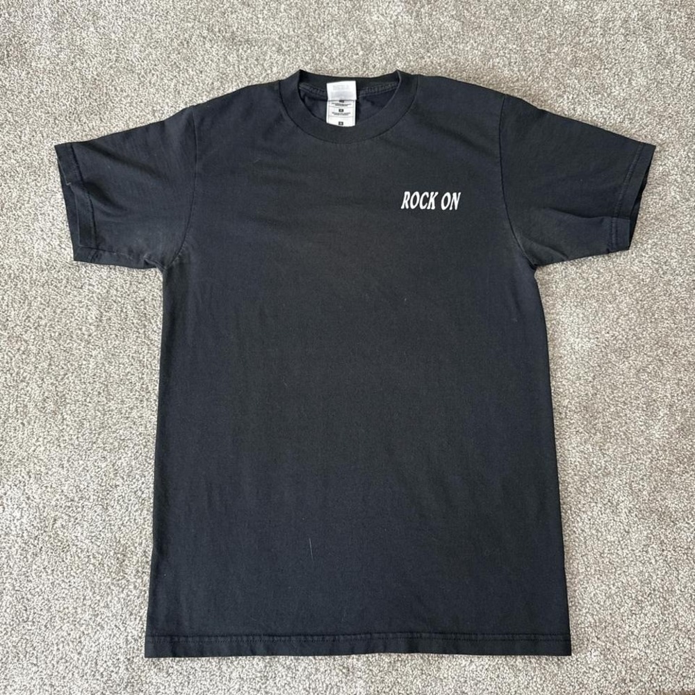 Rock On Jesus Black T-Shirt "Jesus Is the Rock of My Salvation" Christian Tee